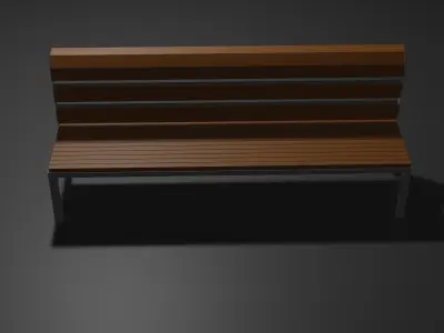 ParkBench wooden bench Free 3D model