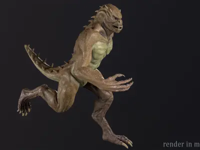 Lizard monster Low-poly 3D model