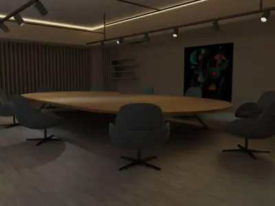Conference Room 02 Unity Asset Low-poly 3D model