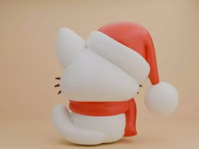 Christmas cat 93 3D print model