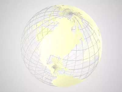 Globe News Skeleton Cream Yellow 3D model