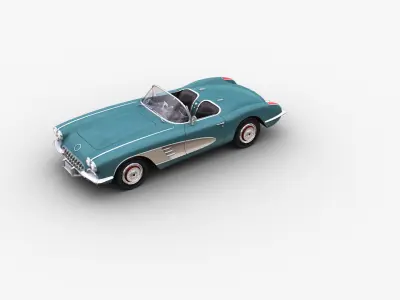 Car With interior 44 Low-poly 3D model