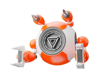 Maintenance robot Low-poly 3D model