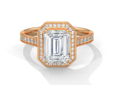 solitaire ring with detail images and 360 render videos 90 3D print model