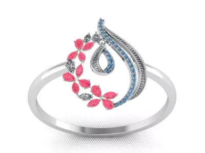 Stylish floral ring 3D print model