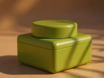 Modern Green Cosmetics Box Packaging and Product Display 3D model