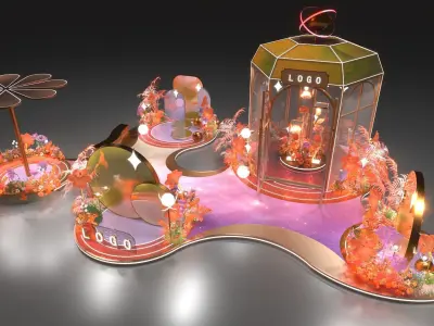 Floristry Fine art display 3D model