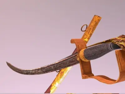 sowrd two swords 3D model