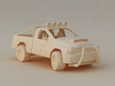 Origami cars cartoon cars toy cars 3D model