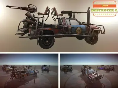 Desert Destroyer Low-poly 3D model