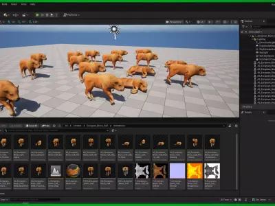 European Bison Calf Low-poly 3D model