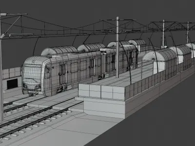 LA light rail station 3D model