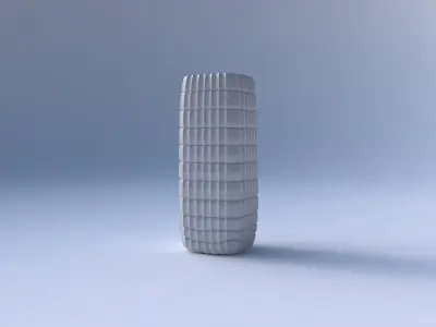 Vase quadratic tall with strange tiles 3D print model