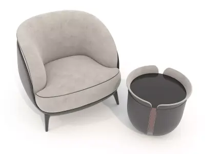 Modern Coffee Table and Armchair Set 75 3D model