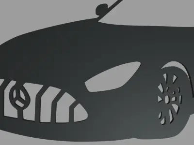 Mercedes-Benz AMG GT Wall Silhouette 3D print model