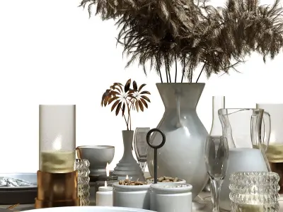 Tableware set 151 Low-poly 3D model