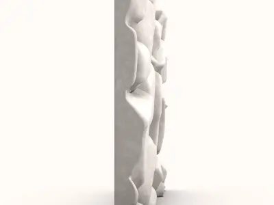 Dense Rubble Stone Wall Segment 3D model