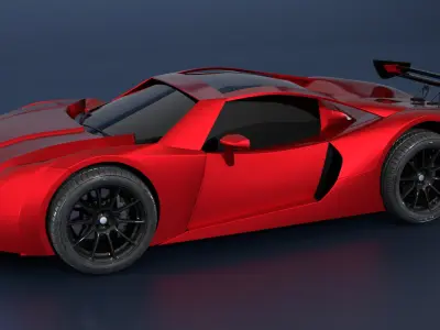 High Performance Fiesta Red Sports Car 3D Model  Blender Shaded 3D model