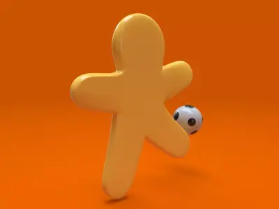 Gingerbread football player 3D model