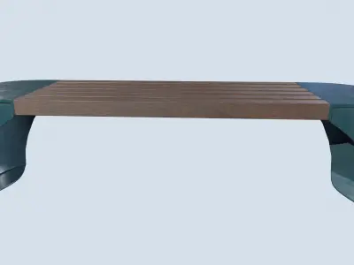 Street bench low poly pbr game ready Free low-poly 3D model