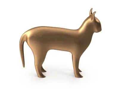 Cat PBR golden Low-poly 3D model