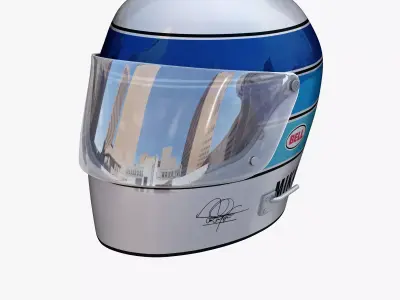 Mika Hakkinen helmet 1976 Low-poly 3D model
