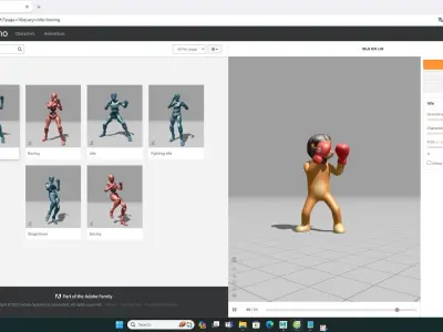 Boxing Lion Animal Animated Low-poly 3D model