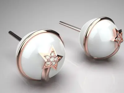 nice pearl earring pe0041 3D print model