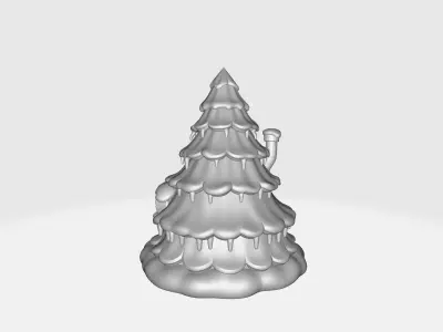 Cozy Snowy Tree Cabin Winter Christmas Tree House 3D print model