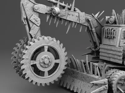 Excavator meat grinder 3D print model