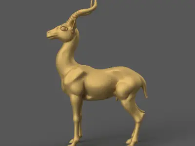 Elegant antelope Sculpture STL 3D Model for Home Decor 3D print model