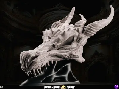 Dragon SKull With Holder 3D Printing Stl Free 3D print model