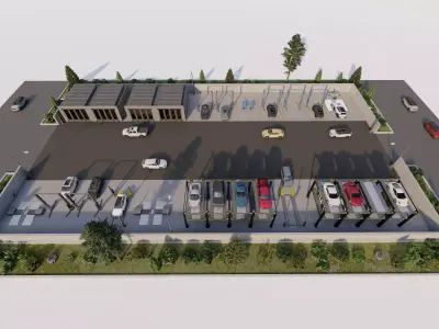 Car garage- Garage Body Straightener-Parking-Parking Lot 3D model