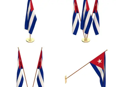 Cuba Flag Pack 3D model