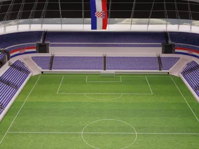 Croatia Football Stadium and Interiors Low-poly 3D model