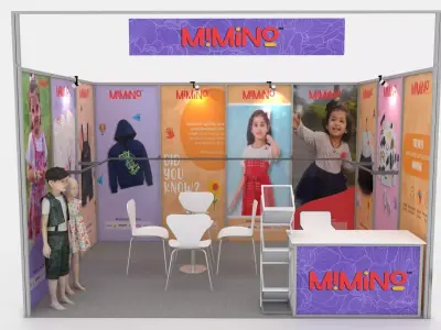 Octanorm stall Design one side open  3X3 Low-poly 3D model