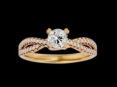 Solitaire ring model 3D print model 2