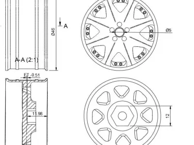 12MM HEX RC Wheels Leon Hardiritt Waffe with and without tires 3D print model