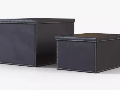 Box Storage Leather Set Low-poly 3D model