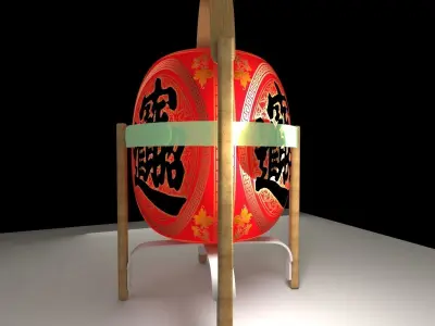 Chinese red lantern 3D model 6