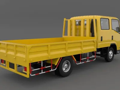 ISUZU ELF Light cargo truck double cabin  3D model