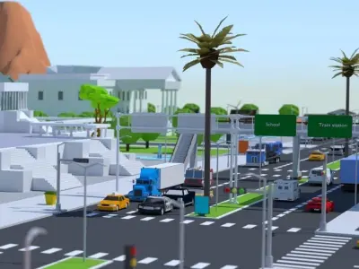 Low Poly City Low-poly 3D model