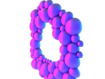 Modern Bubbles Wall mirror Decoration toy 3D print model