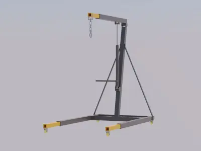 Engine Crane - Mobile Hydraulic Garage Crane Low-poly 3D model