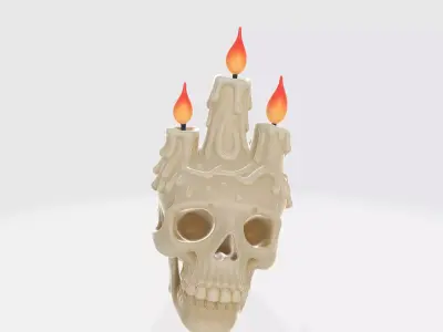 Gothic Skull Candle Holder Creepy Halloween Decor  3D print model