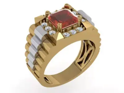 A Showcase of Luxury Men Rings Inspired by Watches 3D print model