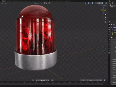 Warning Light PBR Low-poly 3D model