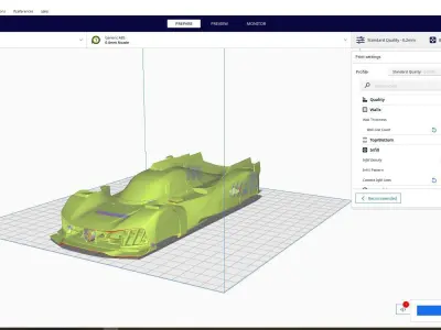 Peugeot 9X8 Le Mans Hypercar Monza WEC 2022 3D print model