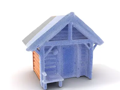 Rustic Wooden Cabin model pack Low-poly 3D model