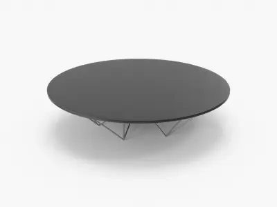 Table circle plastic and metall 3D model